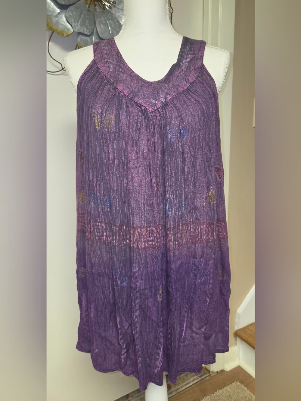 Sakkas Purple Tie-Dye Butterfly Cotton Top